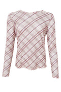 Kaa Mesh Blouse | Beige Tartan