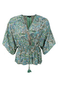 Luna V-Neck Blouse | Sea Green | Bluse fra Black Colour – nedsat