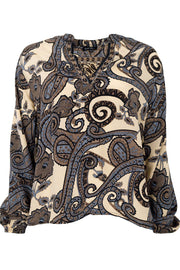 Luna Blouse | Grey Paisley | Bluse fra Black Colour