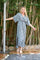 Luna Long V-Neck Dress | Glory Blue Limited | Kjole fra Black Colour