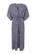 Luna Long V-Neck Dress | Violet Blue | Kjole fra Black Colour