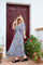 Luna Long V-Neck Dress | Violet Blue | Kjole fra Black Colour