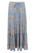 Luna Maxi Frill Skirt | Golden Aqua