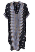 Luna S/S Kaftan Tunika | Herbstblau | Kleid von Black Colour
