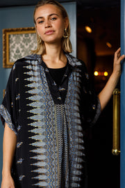 Luna S/S Kaftan Tunic | Fall Blue | Kjole fra Black Colour