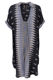 Luna S/S Kaftan Tunic | Fall Blue | Kjole fra Black Colour