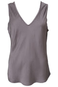 Mabel Double V Neck Top 41210 | Taupe | Black Colour