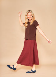 May Ss Tee | Coffee | Bluse fra Black Colour