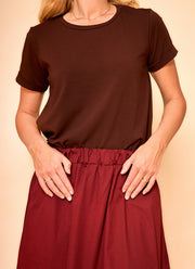 May Ss Tee | Coffee | Bluse fra Black Colour