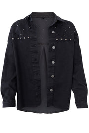 Nessa Jeans Shirt Jacket | Black | Jakke fra Black Colour