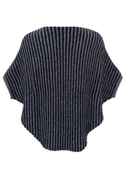 Pella Stripe Poncho | Navy/ Grey | Poncho fra Black Colour