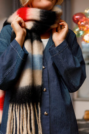 Portobello Scarf | Red/Ice Blue Mix | Tørklæde fra Black Colour