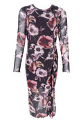 Rosey Mesh Dress 41256 | Black Rose | Black Colour