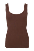 Vibs Rib Tank Top | Espresso | Top fra Black Colour