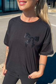 Carol Tee 205698 | Black w. Black | T-Shirt fra Freequent