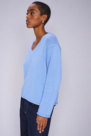 Bine LS V-neck Knit  | Hydrangea | Strik fra Mos Mosh