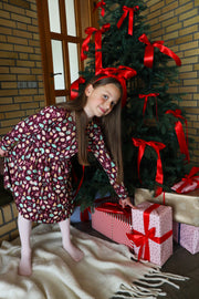 Alma Ls Babydoll Dress (Kids) | Ballerina Bordeaux | Børne kjole fra Liberté