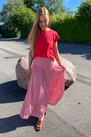Princess Skirt 5201 |  Print Red Stripe | Nederdel fra Marta du Chateau