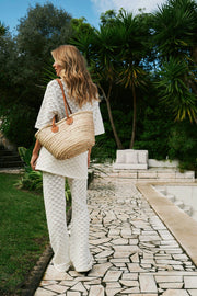 Rizzy Crochet Pants | Off White | Strik fra Neo Noir