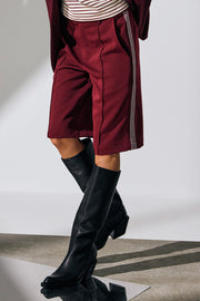 Amira Crease Bermuda 31459 | Burgundy | Bukser fra Co'couture