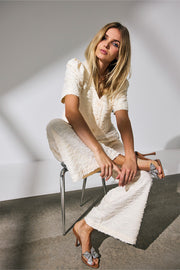Rachel Crop Tie SS Shirt 35801 | Bone | Top fra Co'couture