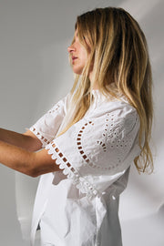 Kellise Embroidery SS Shirt | Top fra Co'couture