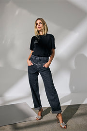 Siara Acid Outline Tee 33144 | Black | T-Shirt fra Co'couture