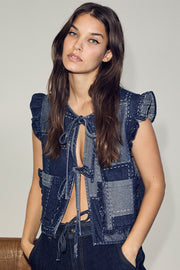 Stitchy Denim Vest 30205 | Denim blue | Waistcoat fra Co'couture