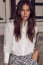 Chain Dot Anglaise Shirt 35640 | White | Skjorte fra Co'couture