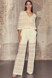 Lara Crochet Pant 31217 | Off white | Bukser fra Co'couture