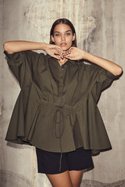 Cotton Crisp Wing Blouse 35417 | Army | Skjorte fra Co'couture
