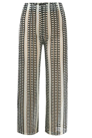 Croc Pants | Black Creme Stripe