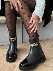 Flower Eyes | Black/Gold/Patent | Støvler fra Copenhagen Shoes