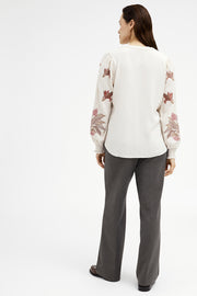 Carmen shirt | Grey Flower Print | Skjorte fra Gustav