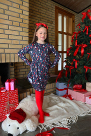 Alma Ls Babydoll Dress (Kids) | Cookiehouse Navy | Børne kjole fra Liberté