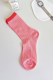 Aia Sock | Pink/Fersken | Strømper fra By Timm