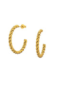 Twisted Half Hoop GD | Øreringe fra Birdsong