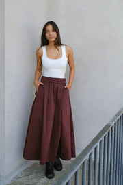 Yara Poplin Skirt | Burgundy | Nederdel fra Neo Noir