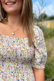 Gro Dress | Green Multi Flower | Kjole fra Liberté