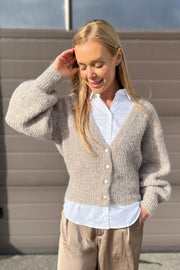 CoralieCC Button Rib Knit | Walnut | Strik fra Co'Couture