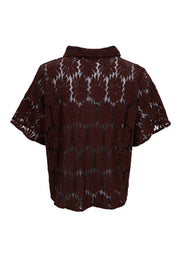 Cosmos Ss Flower Shirt | Chocolate | Skjorte fra Black Colour