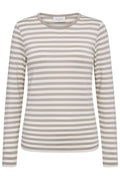 Liana Tee 207833 | Simply Taupe W. Star Off-White | Bluse fra Freequent