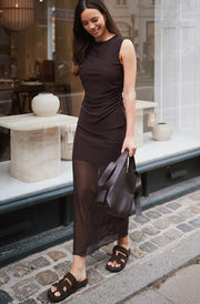 Marlise Mesh Skirt | Dark Brown | Nederdel fra Neo Noir