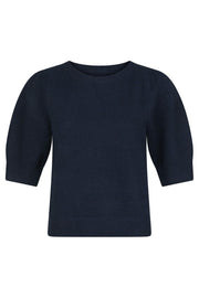 Martha Bow Knit Tee 162941 | Navy | Strik fra Neo Noir