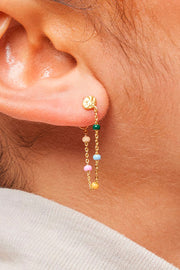 Lola Earring | Dreamy | Kæde øreringe med farvede perler fra Enamel