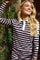 Natalia Ls Polo Blouse | Black Bubblegum White Stripe | Bluse fra Liberté