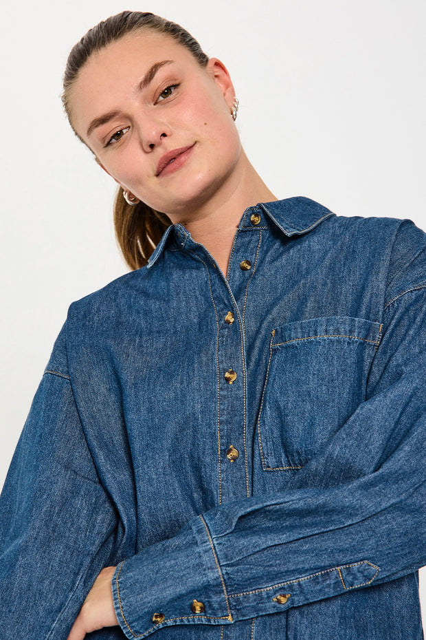 Lisea Shirt 205483 | Medium Blue Denim | Skjorte fra Freequent