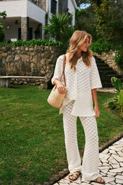 Rizzy Crochet Pants | Off White | Strik fra Neo Noir