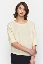 Rosetta SS Knit Blouse | Pristine | Bluse fra Esmé studio