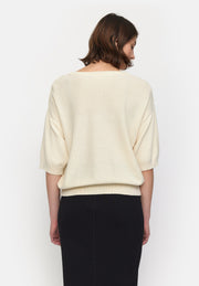 Rosetta SS Knit Blouse | Pristine | Bluse fra Esmé studio